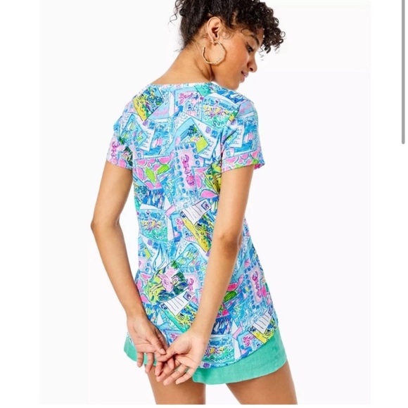 NWT Lilly Pulitzer WISH YOU WERE HERE Etta Tee Shirt - Picture 2 of 11